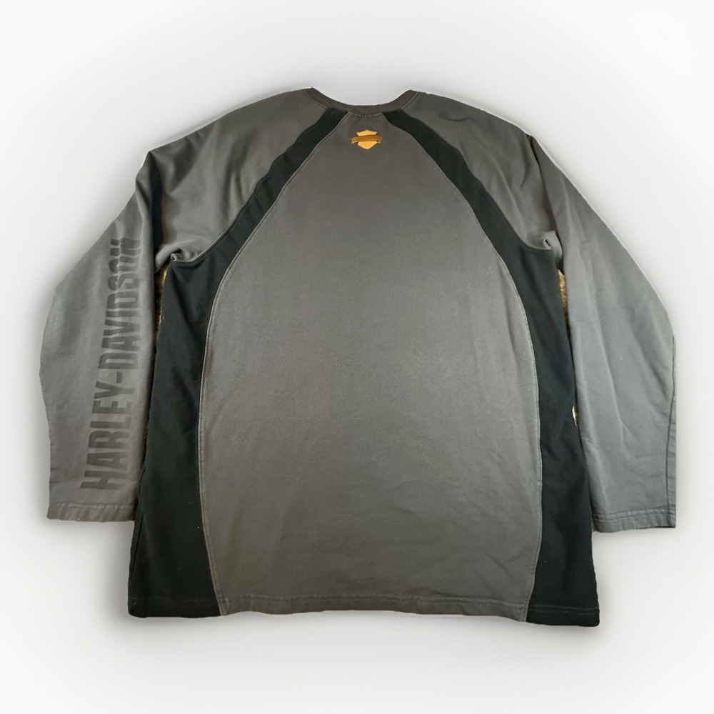 Vintage Men's Harley Davidson Long Sleeve Shirt Size L Crest Logo Heavyweight - Picture 2 of 9